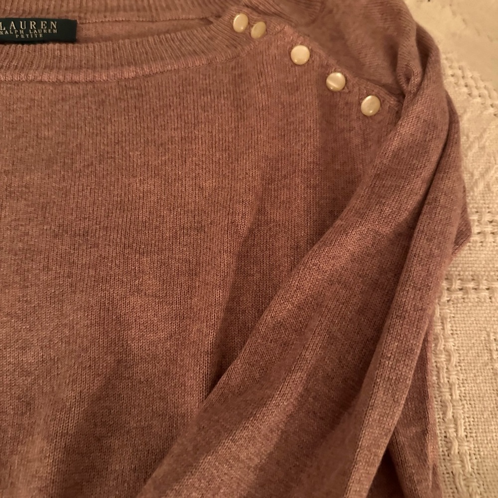 Lauren by Ralph Lauren petite mauve crew neck sweater